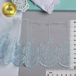 Кружево на сетке шир.100 мм / 9 метров, диз. 178, цв.07 голубой, Kruzhevo
