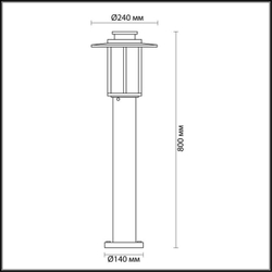 4047/1F NATURE ODL18 697 белый/коричневый Уличный светильник, 80см IP54 E27 18W 220V MITO