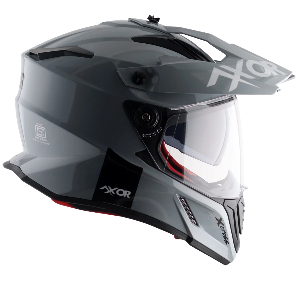 Шлем AXOR X-CROSS DUAL VISOR SC, с визором, цвет светло-серый (XL)