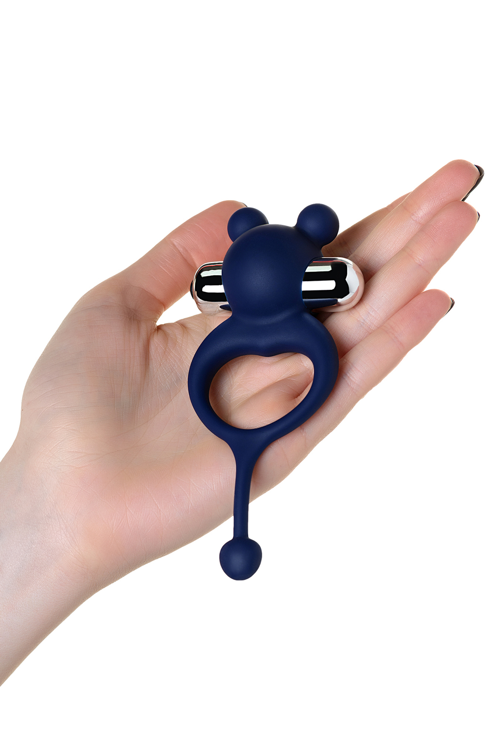 Виброкольцо с хвостиком Mickey силикон синий 12,5 см