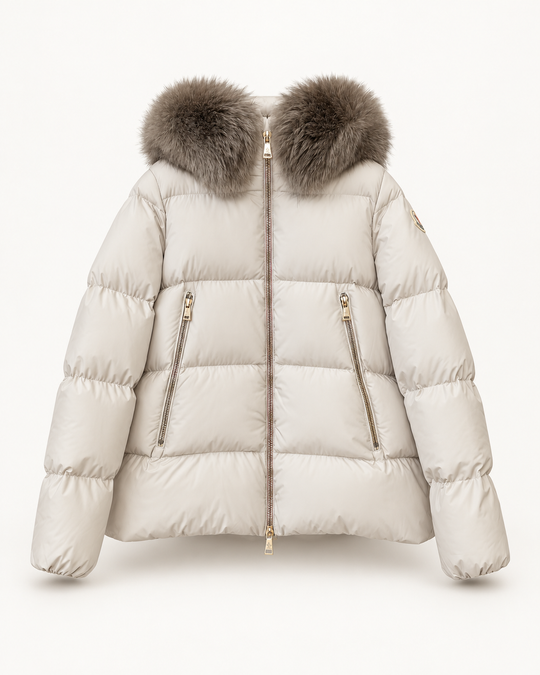 Женский пуховик Moncler Laichefur — бежевый