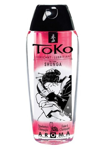 Лубрикант на водной основе с ароматом клубники и шампанского TOKO 165 мл (Цвет: прозрачный)