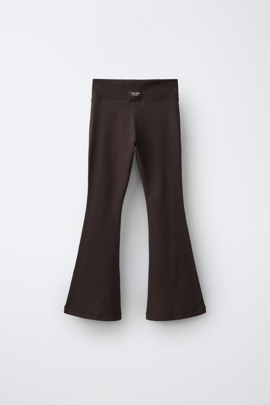 ZARA ОДНОТОННЫЕ ЛЕГИНСЫ FLARE, КОРИЧНЕВЫЙ