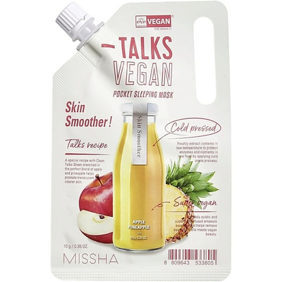 Missha Talks Vegan Squeeze Pocket Sleeping Mask Skin Smoother, Отшелушивающая ночная маска 10 мл