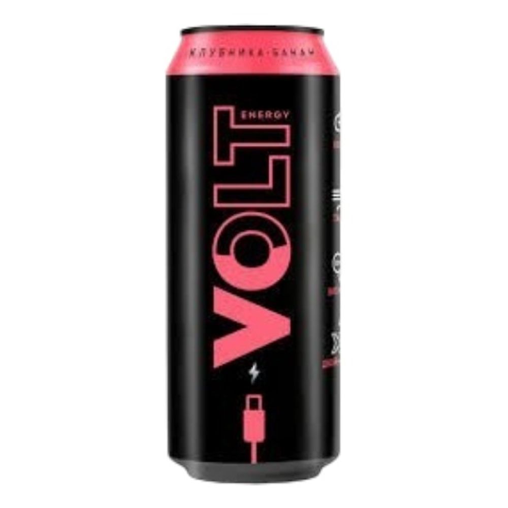 Напиток тонизирующий газир. "VOLT ENERGY" со вк. "клубники и банана" 0,45*24шт (ВЫВОД)