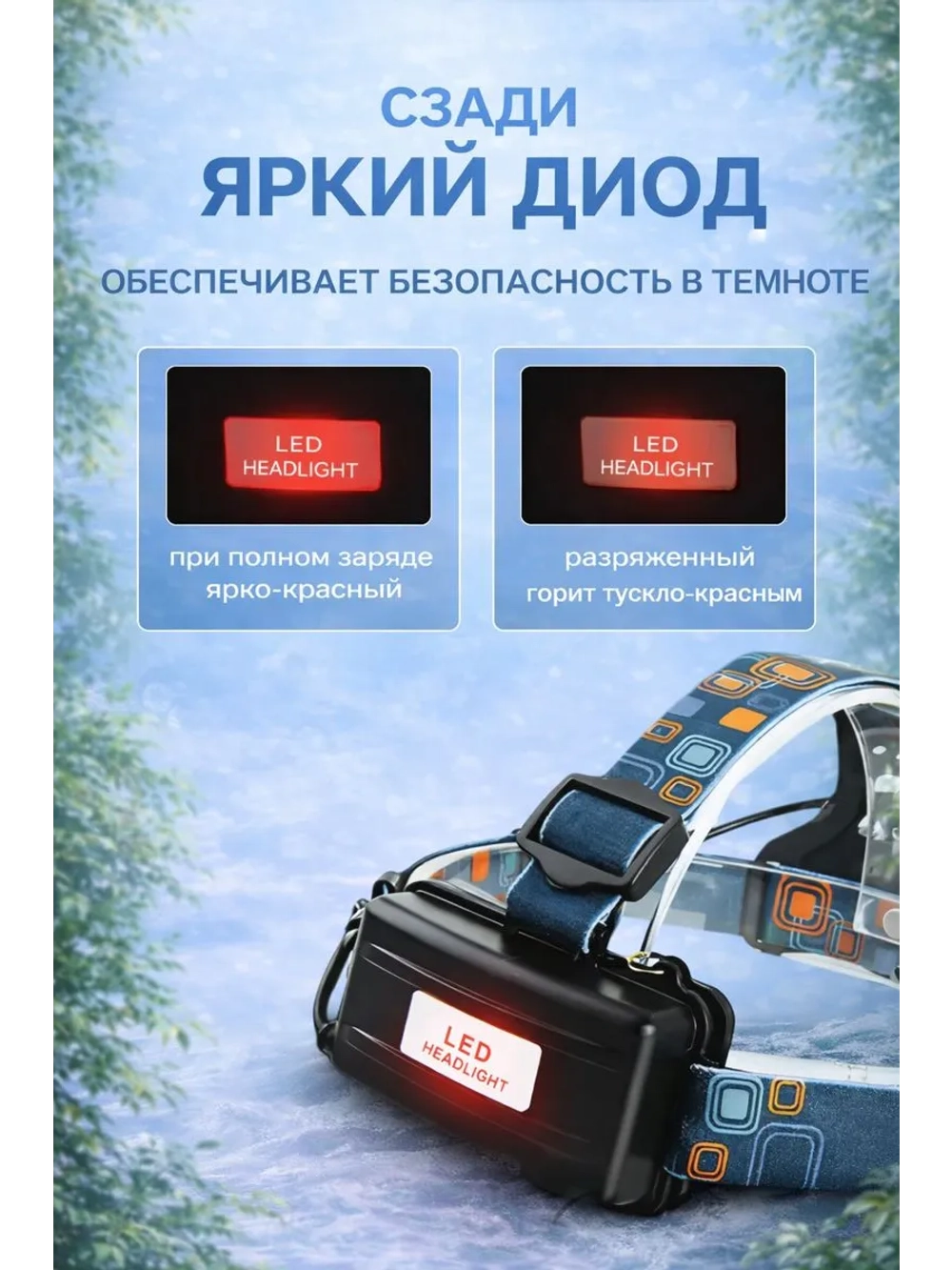 Фонарь налобный аккумуляторный