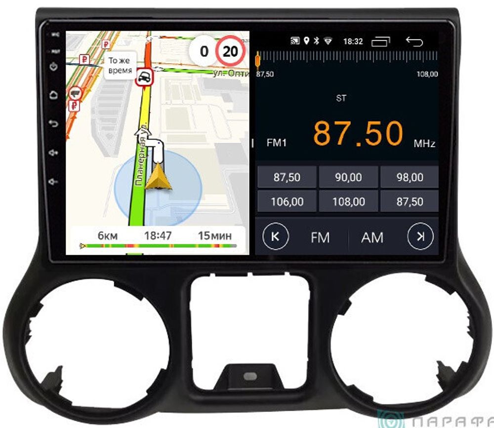 Магнитола для Jeep Wrangler 2015-2018 - Parafar PF099FHD на Android 13, CarPlay, 4G SIM-слот
