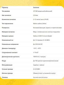 Разъем коннектор JST SM2.54 мама 7 pin (1000 шт.)