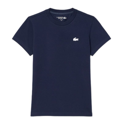 Женская футболка Lacoste Ultra Dry Technical Cotton Sport — тёмно-синяя