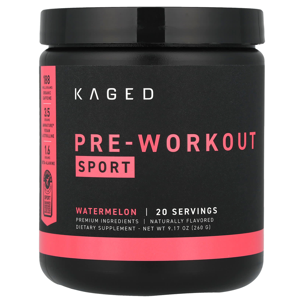 Kaged, Перед тренировкой, для занятий спортом, арбуз, 260 г (9,17 унции)
