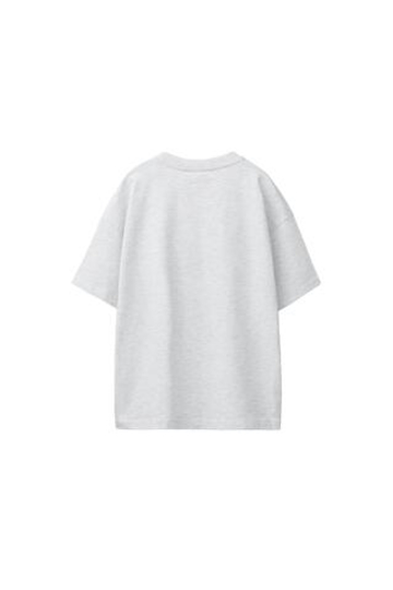 ZARA БАЗОВАЯ ОДНОТОННАЯ ФУТБОЛКА, ЖЕМЧУЖНЫЙ МЕЛАНЖ