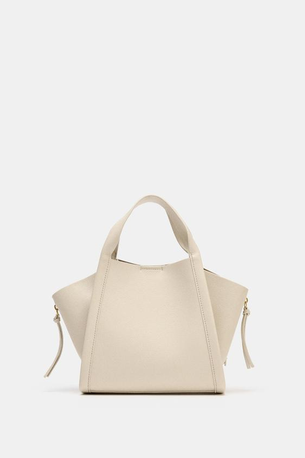 ZARA СУМКА CITY С ПЛЕЧЕВЫМ РЕМНЕМ, ЭКРЮ