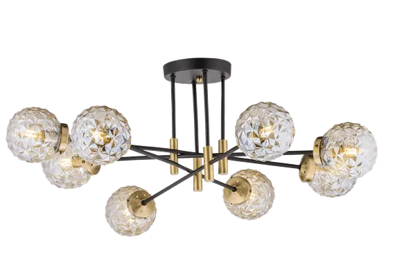 Люстра потолочная NewRgy 40217MD/8 MBK+AB, 8×40 Вт, бронзовая и чёрная