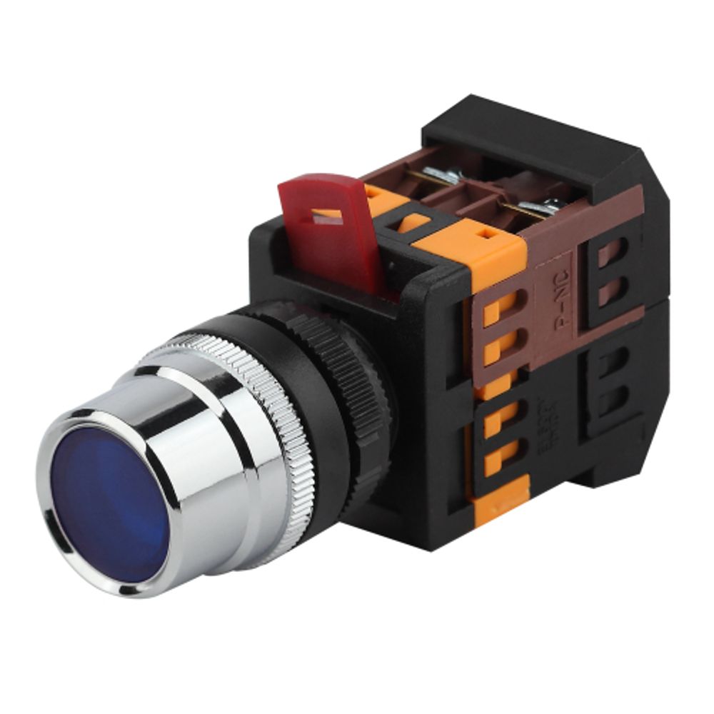 Кнопка ЭРА BBT10-ABLF-K07E ABLF-22 синий d22мм неон 240В 1з+1р | Электротовары