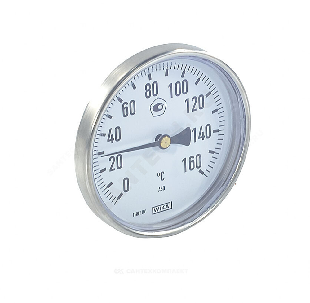 Термометр биметаллический осевой Дк100 160С L=40мм G1/2" A50.10 Wika 36657394