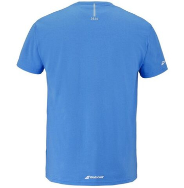 Мужская теннисная футболка Babolat Exercise Message - malibu blue