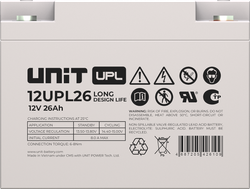 Аккумулятор UNIT 12UPL26 ( 26Ач / 12В ) AGM
