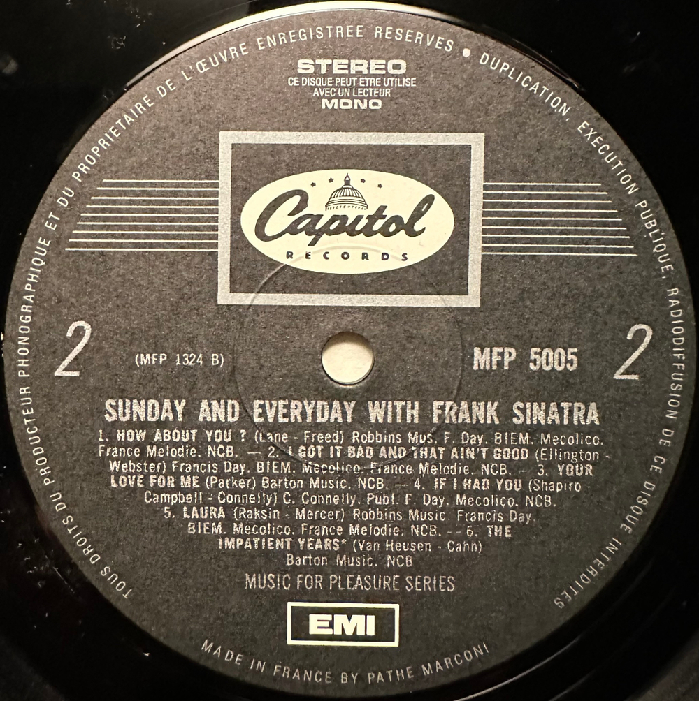 Frank Sinatra - Sunday And Everyday With Frank Sinatra (Франция 1970г.)