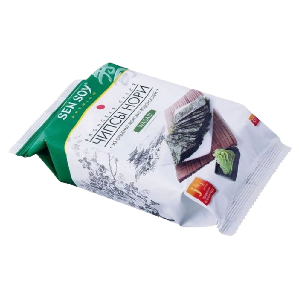 Чипсы Нори из морской капусты Wasabi  4.5гр. СЭНСОЙ