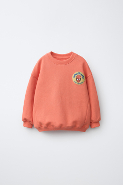 ZARA ТОЛСТОВКА С НАШИВКОЙ SPIDER-MAN © MARVEL, КОРАЛЛОВЫЙ