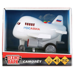 Модель ин. пласт. 14,5см Самолет, свет/звук,коробка 1630055-R (Технопарк)