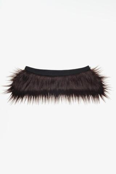 ZARA X JOHN GALLIANO ВОРОТНИК ИЗ ИСКУССТВЕННОГО МЕХА, ШОКОЛАДНЫЙ