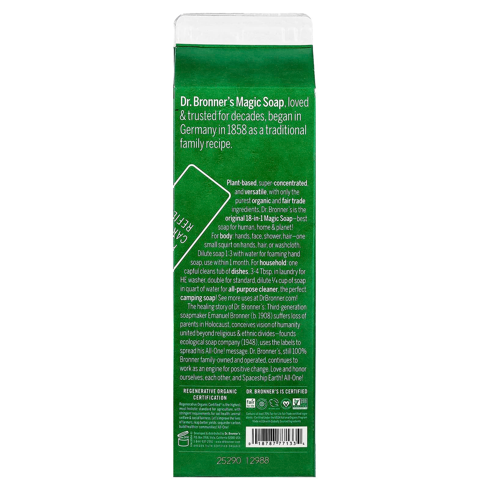 Dr. Bronner's, 18-in-1 Pure-Castile Magic Soap Refill, Almond, 32 fl oz (946 ml)