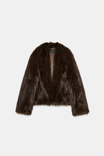 Короткое искусственное меховое пальто - ZARA