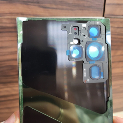 Крышка для Samsung S22 Ultra - задняя стеклянная панель "хорошее качество" (цвета бургунди)