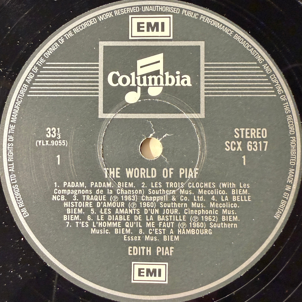 Edith Piaf ‎– The World Of Piaf (Англия 1969г.) Promo