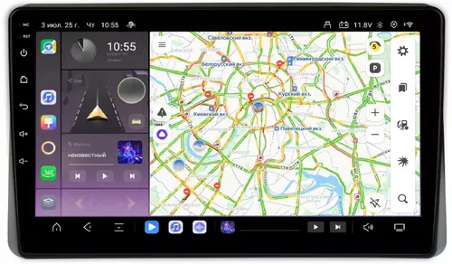 Магнитола для Volkswagen T5, T6, Tiguan, Passat, Polo, Jetta, Amarok, Golf и др., Skoda Fabia, Rapid - Kuberg SF-1075 QLed, Android 13, Быстрейшая, CarPlay, SIM-слот