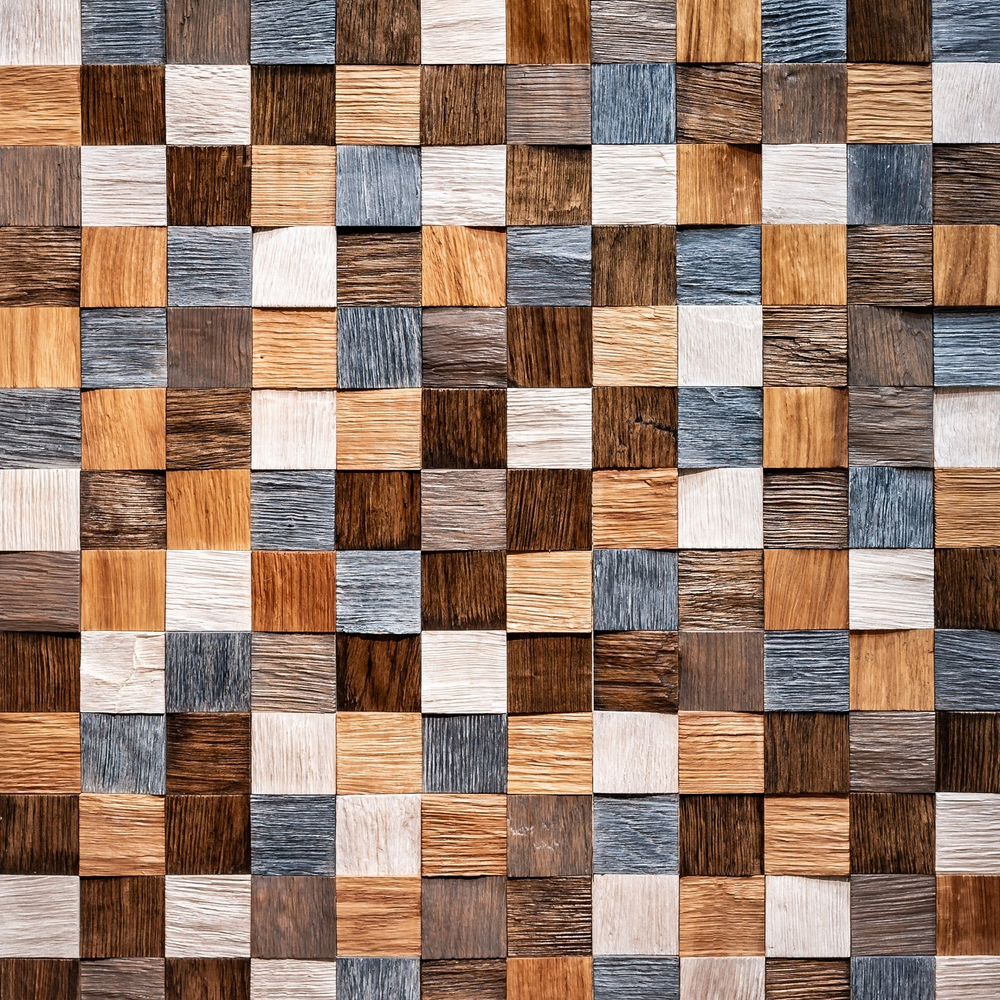 Деревянная мозаика для стен Wood Mosaic Pixel Дуб