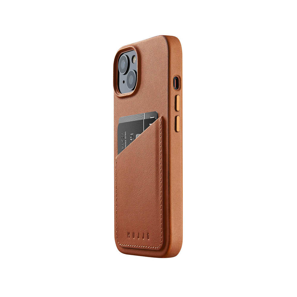 Чехол-кошелёк Mujjo Full Leather Wallet Case для iPhone 15 / 14 / 13 Dark Tan
