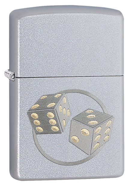 Зажигалка Zippo Classic с покрытием Satin Chrome, латунь/сталь, серебристая, матовая, 36x12x56 мм