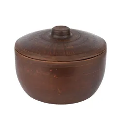 Супница пельменница кашник 2,8 л d 20,5 см h14,8/10,8 см с крышкой "Кухни мира" красная глина P.L.