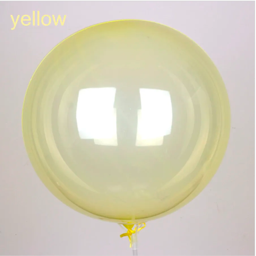 Шар (18"/46 см) Сфера 3D, Deco Bubble, Желтый, Кристалл 1 шт.