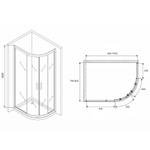 Душевой уголок Abber Schwarzer Diamant 100x80 AG01180B профиль Черный стекло прозрачное
