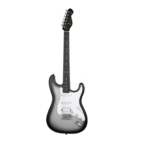 Mooer MSC12 Pro Iron Silver электрогитара с чехлом, форма стратокастер, HSS, цвет серый