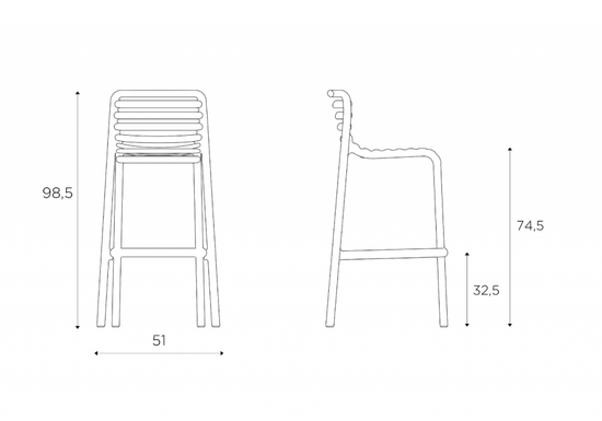 Стул барный Doga Stool пластиковый Nardi Италия цвет зеленый