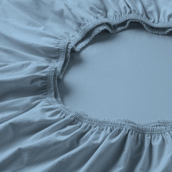 Простыня на резинке 100x200 Estella 160 hellblau светло-синяя