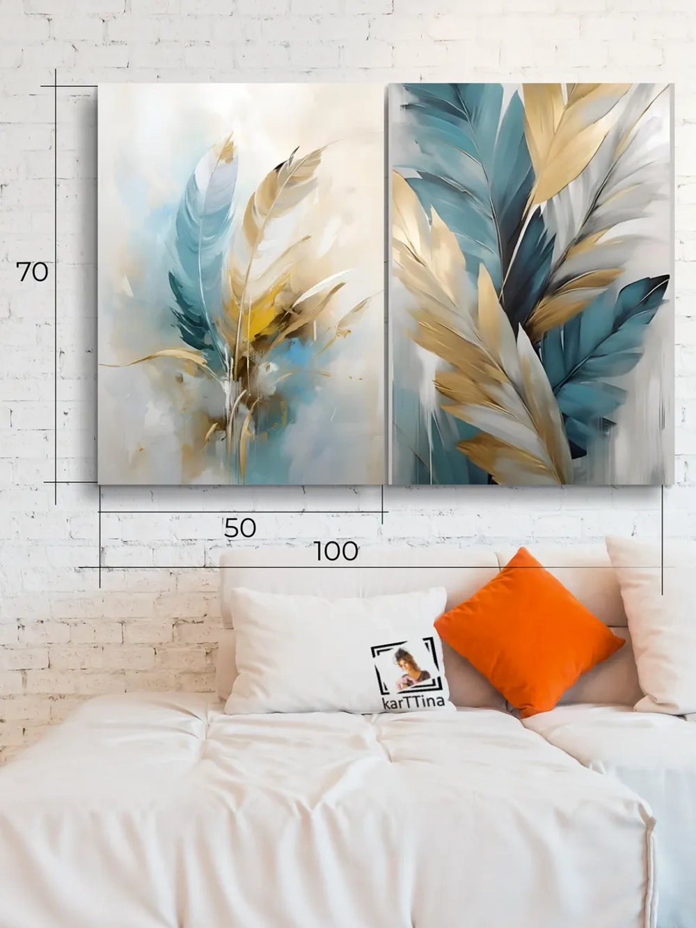 Картина Крылья мечты, модульная 50x70см 2шт.