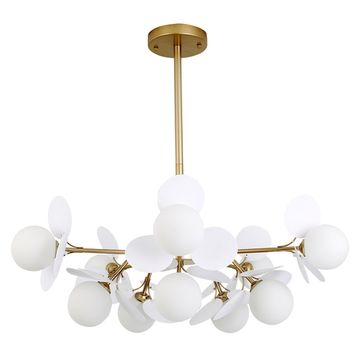 Люстра на штанге 10*G9 A1369SP-10SG золото Peacock Arte Lamp