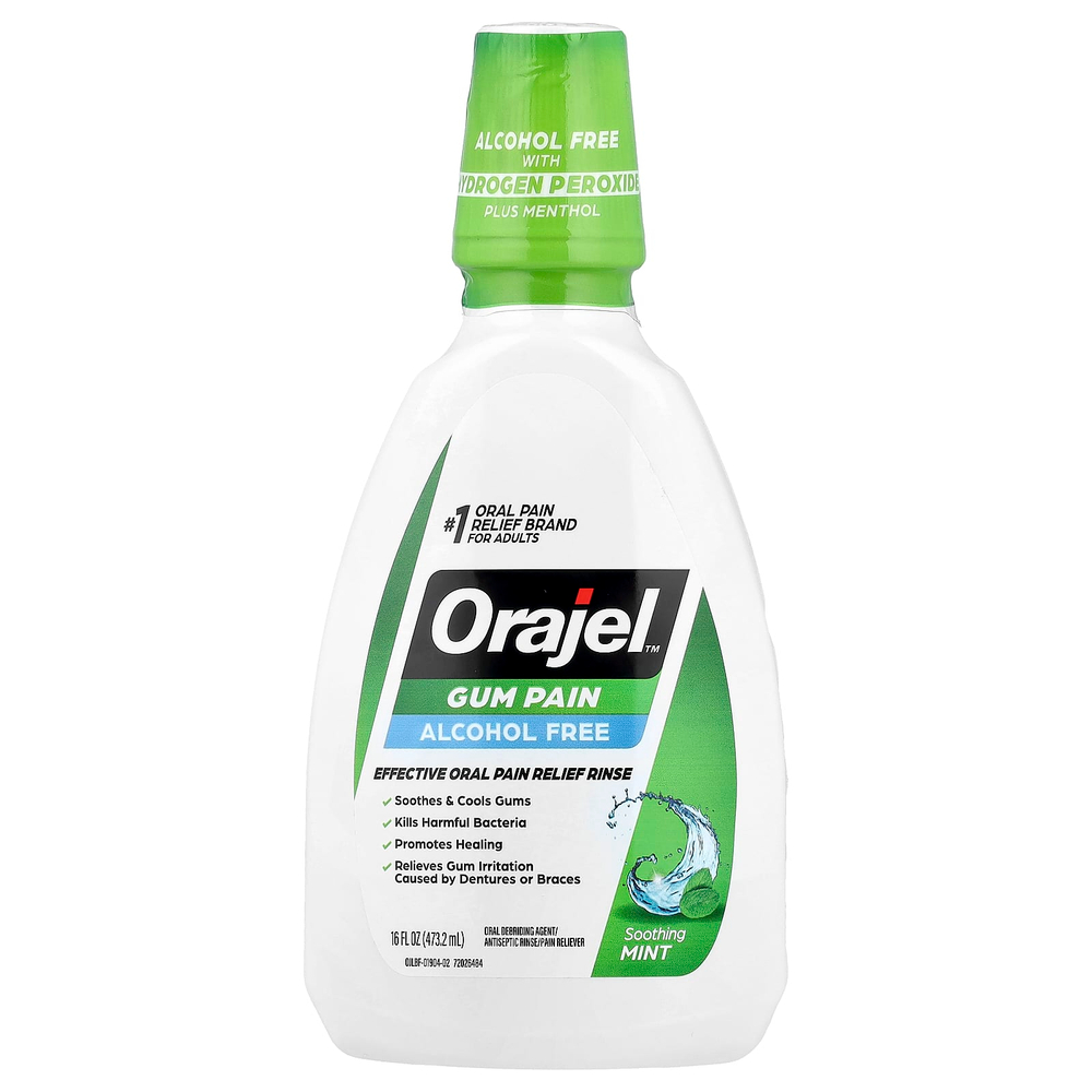Orajel, Gum Pain, без спирта, успокаивающая мята, 473,2 мл (16 жидк. унций)
