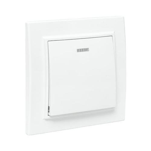 Минск Выключатель 1-клавишный СП с индикатором,10А, белый EKF Basic erv10-121-10