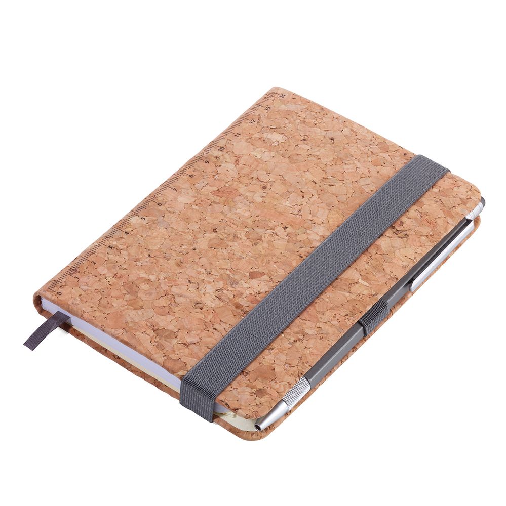 Блокнот с шариковой ручкой Troika, пробка, 15х11х1.7 см, бежевый