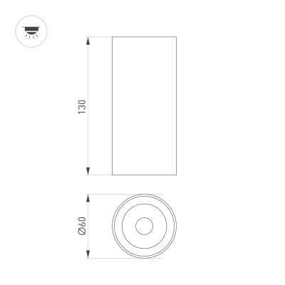 Светильник SP-GABI-SURFACE-R60-12W Day4000 (BK, 36 deg, 230V) (Arlight, IP40 Металл, 5 лет)