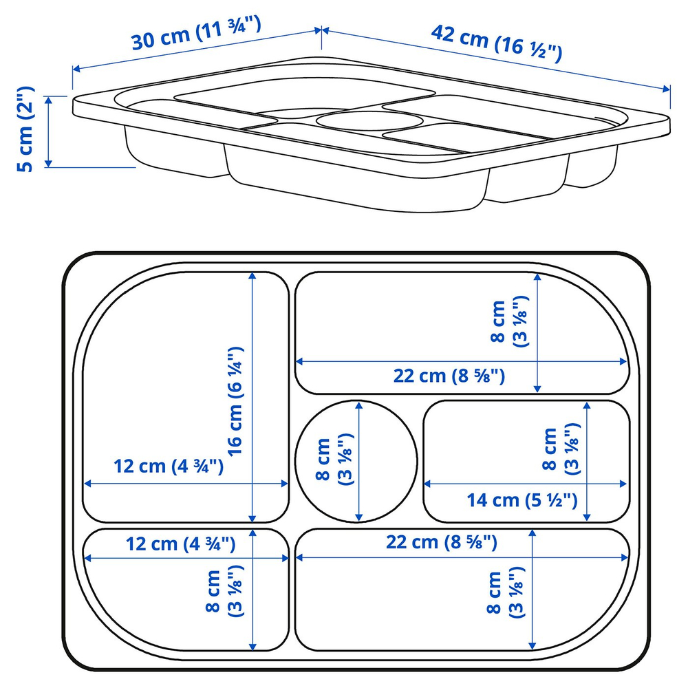 IKEA TROFAST  (ИКЕА ТРОФАСТ)  -  Лоток с отделениями - красный 42x30x5 см