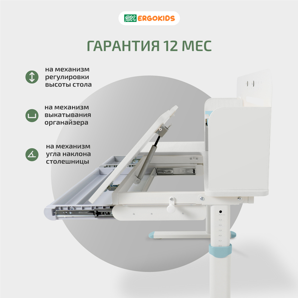 Письменный стол для школьников Ergokids Bravo Max Plus