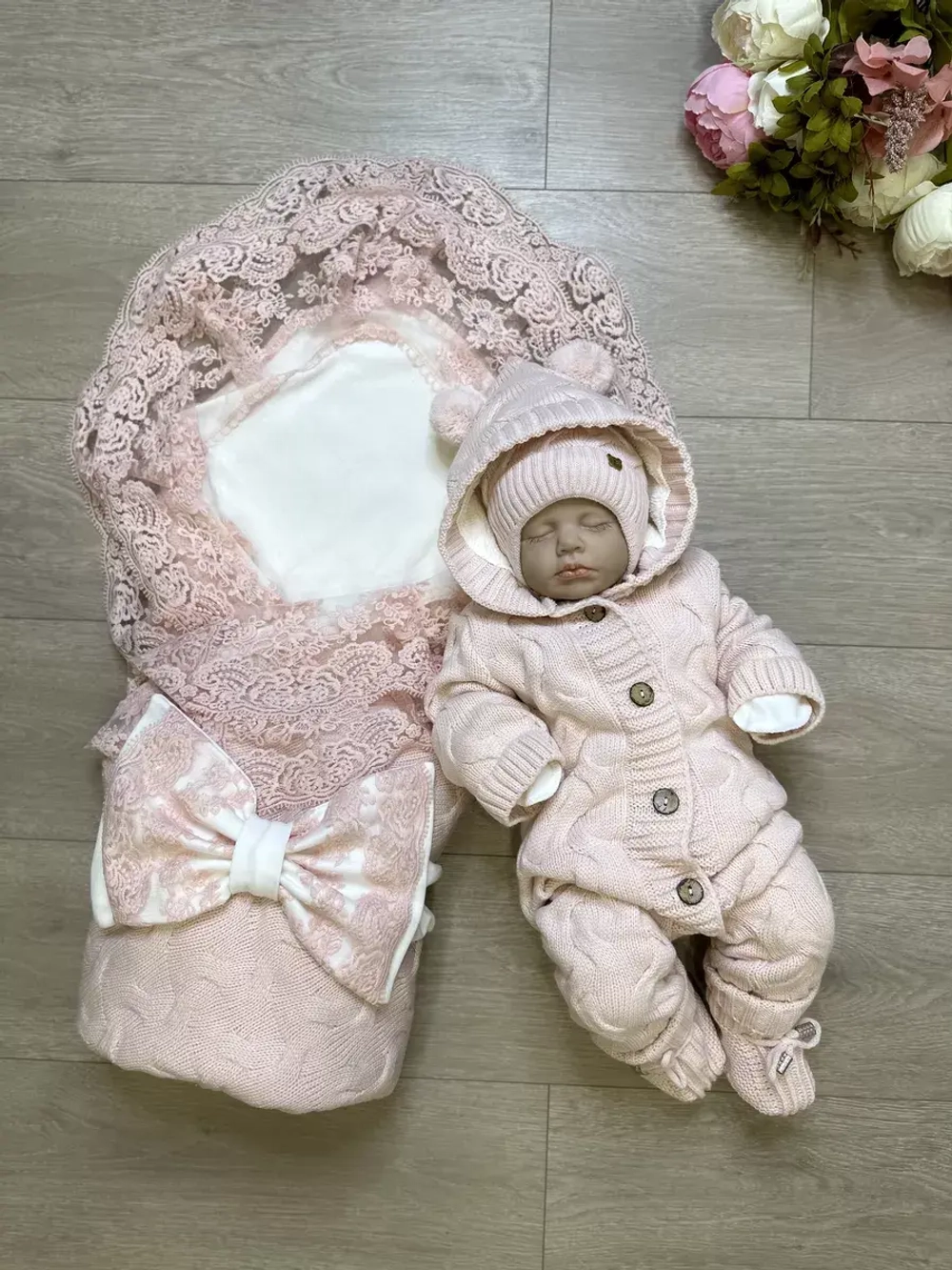 Конверт на выписку для новорожденных зимний