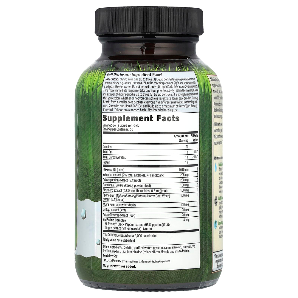 Irwin Naturals, Yohimbe-Plus®, максимальное улучшение, 100 желатиновых капсул